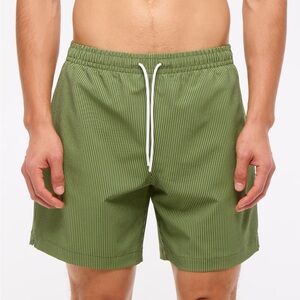 NWT Abercrombie Men’s Green Striped Swim Shorts
